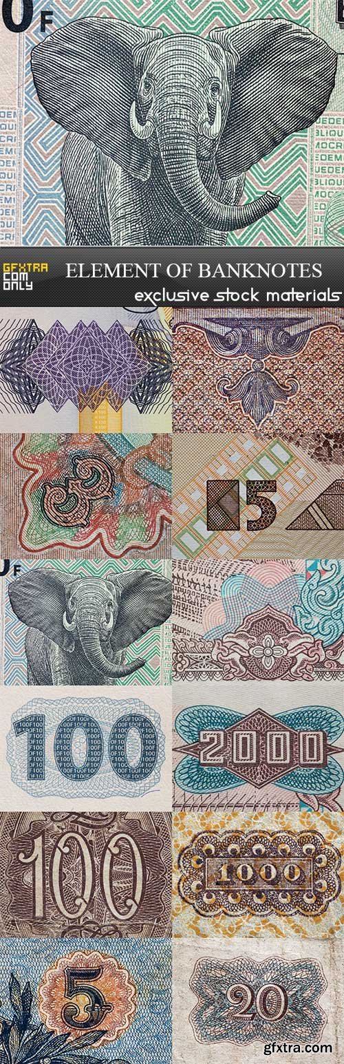 Element of banknotes, 12  x  UHQ JPEG