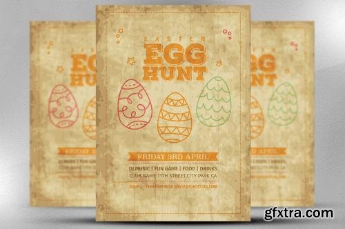 CreativeMarket Vintage Easter Egg Hunt Flyer 583283