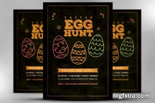 CreativeMarket Vintage Easter Egg Hunt Flyer 583283