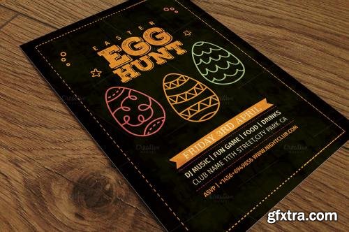 CreativeMarket Vintage Easter Egg Hunt Flyer 583283