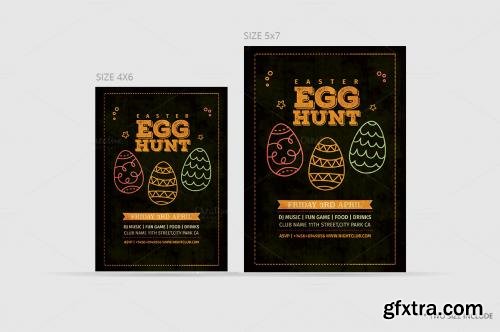 CreativeMarket Vintage Easter Egg Hunt Flyer 583283