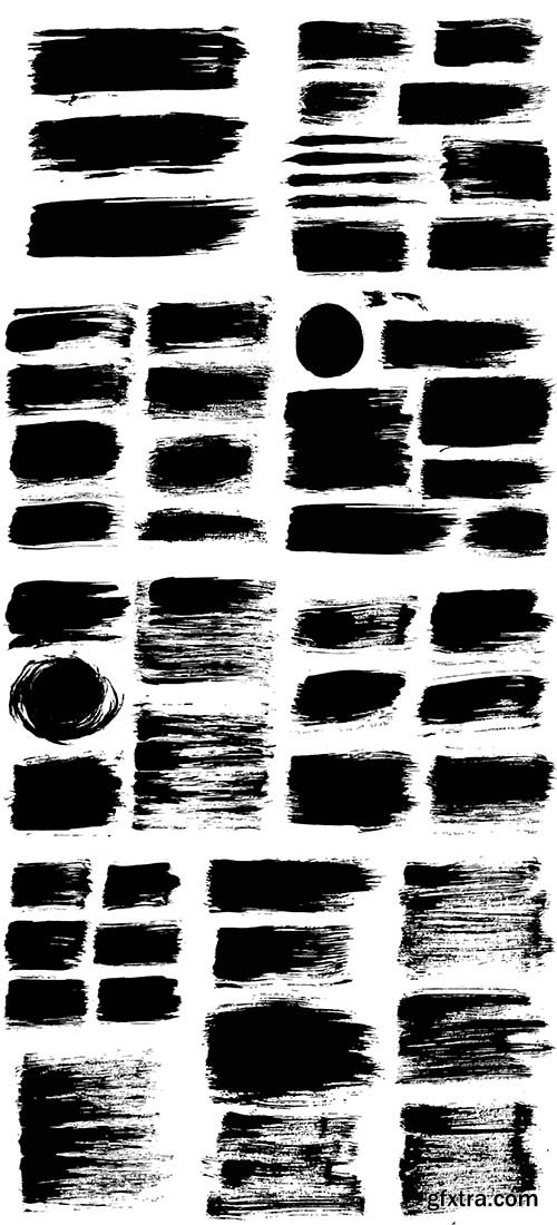 Set of Grunge Brush Strokes