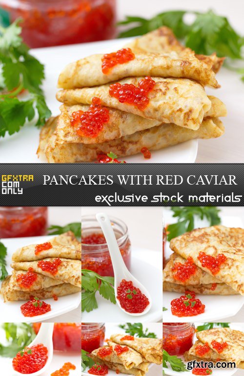 Pancakes with Red Caviar - 7 UHQ JPEG