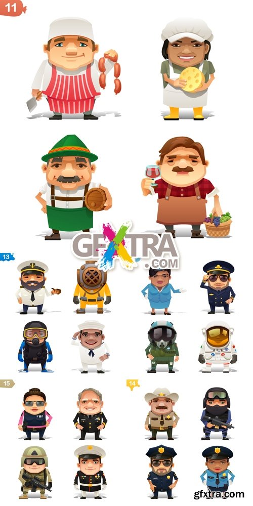 Professions Icons Vector 2