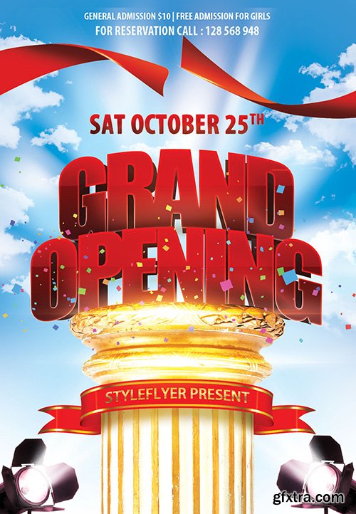 Grand Opening PSD Flyer Template + Facebook Cover