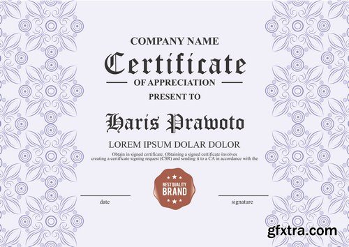 Certificate template 20X EPS