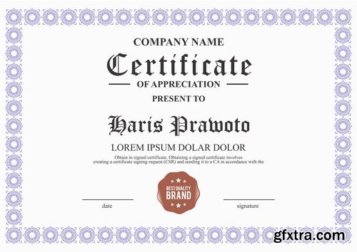 Certificate template 20X EPS