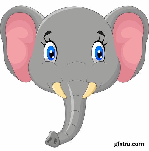 Collection of of animal head cartoon vector image 25 EPS