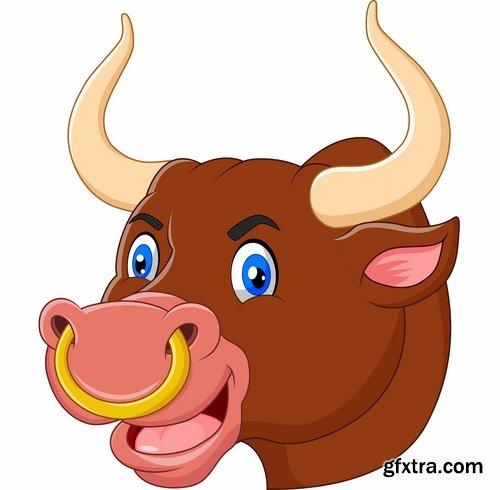 Collection of of animal head cartoon vector image 25 EPS