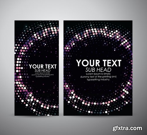 Collection of vector image flyer banner brochure business card 19-25 Eps