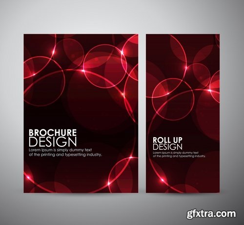 Collection of vector image flyer banner brochure business card 19-25 Eps