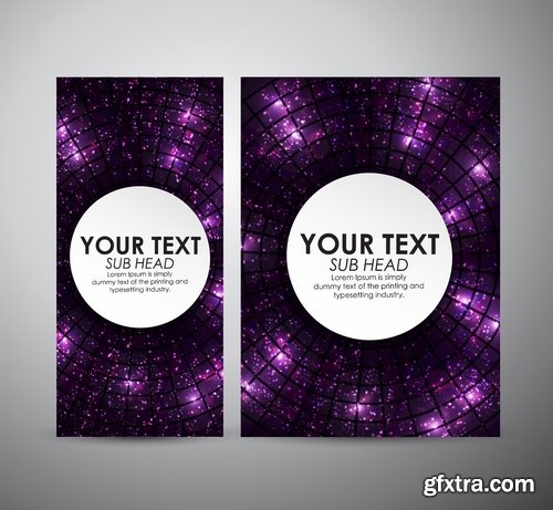 Collection of vector image flyer banner brochure business card 19-25 Eps