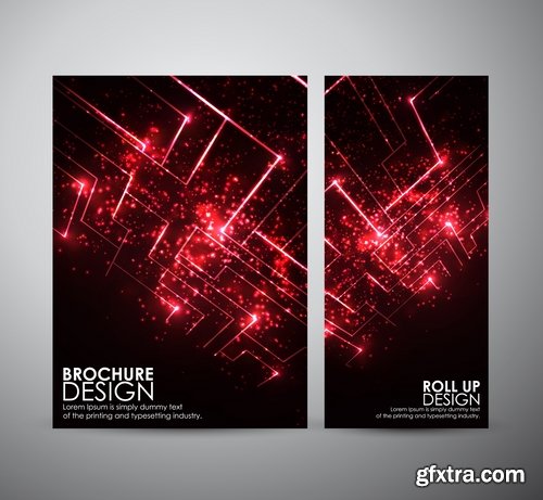 Collection of vector image flyer banner brochure business card 19-25 Eps