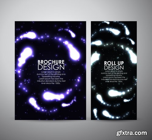 Collection of vector image flyer banner brochure business card 19-25 Eps