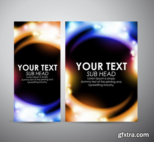 Collection of vector image flyer banner brochure business card 19-25 Eps