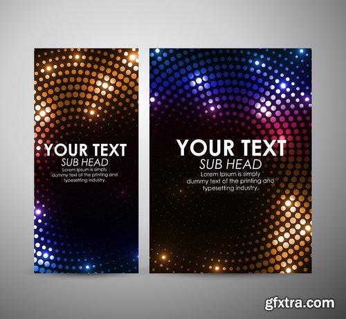 Collection of vector image flyer banner brochure business card 19-25 Eps