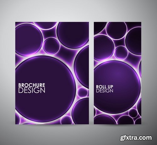 Collection of vector image flyer banner brochure business card 19-25 Eps