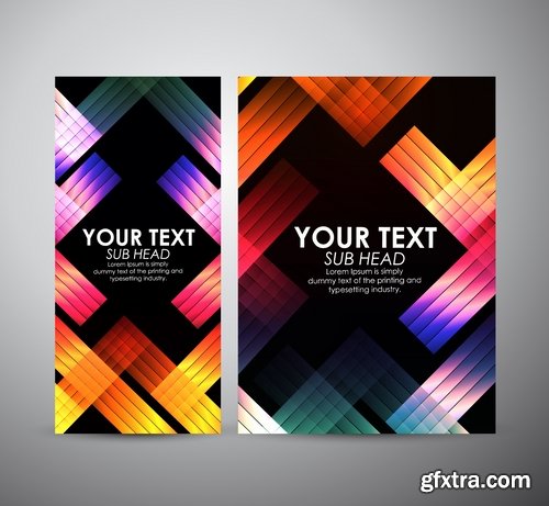 Collection of vector image flyer banner brochure business card 19-25 Eps