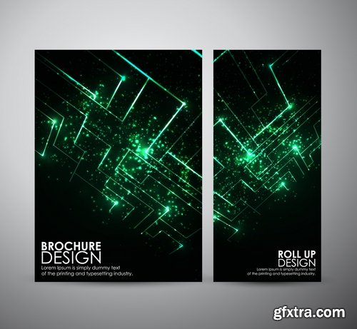 Collection of vector image flyer banner brochure business card 19-25 Eps