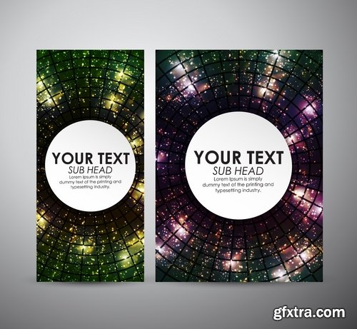 Collection of vector image flyer banner brochure business card 19-25 Eps