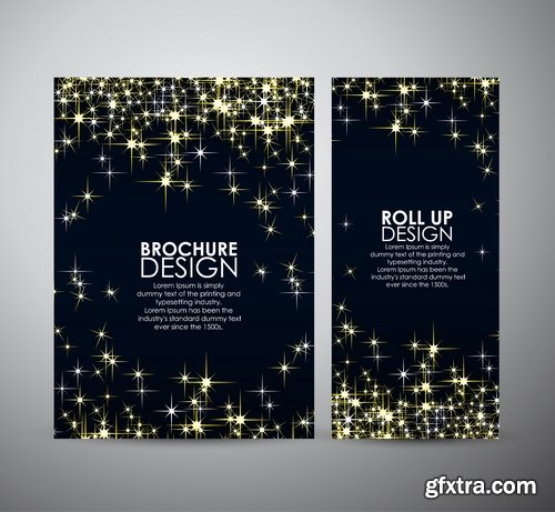 Collection of vector image flyer banner brochure business card 19-25 Eps