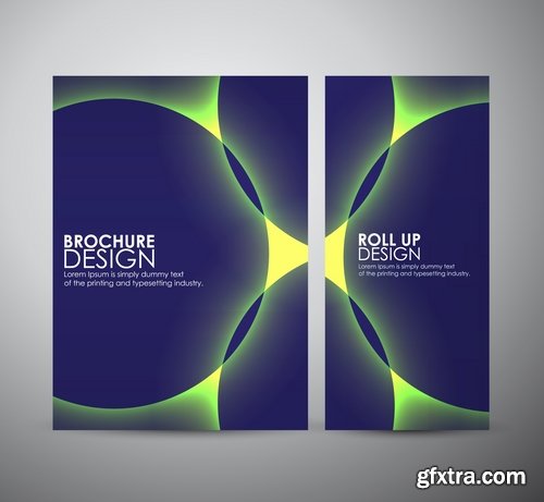 Collection of vector image flyer banner brochure business card 19-25 Eps