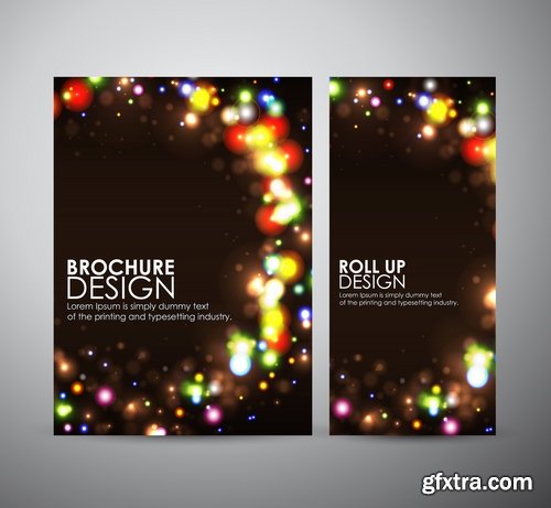 Collection of vector image flyer banner brochure business card 19-25 Eps