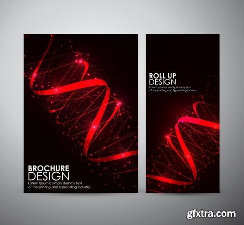 Collection of vector image flyer banner brochure business card 19-25 Eps