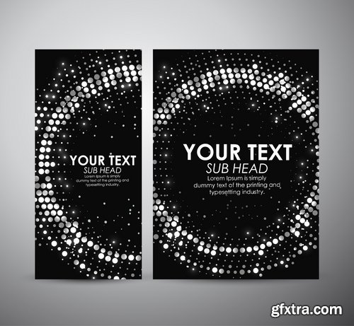 Collection of vector image flyer banner brochure business card 19-25 Eps