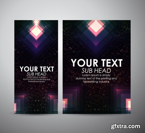 Collection of vector image flyer banner brochure business card 19-25 Eps