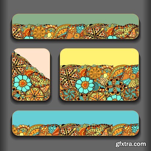 ethnic pattern cards 12X EPS