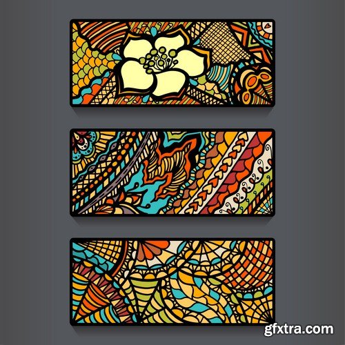 ethnic pattern cards 12X EPS