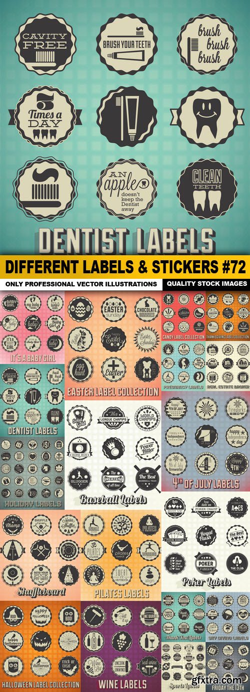 Different Labels &amp; Stickers #72 - 20 Vector