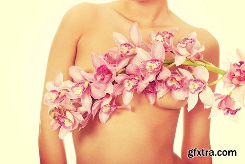 Woman's body and flowers