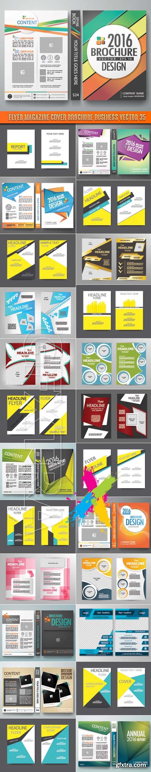 Flyer magazine cover brochure business vector 35