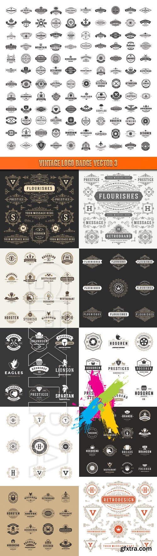 Vintage logo badge vector 3