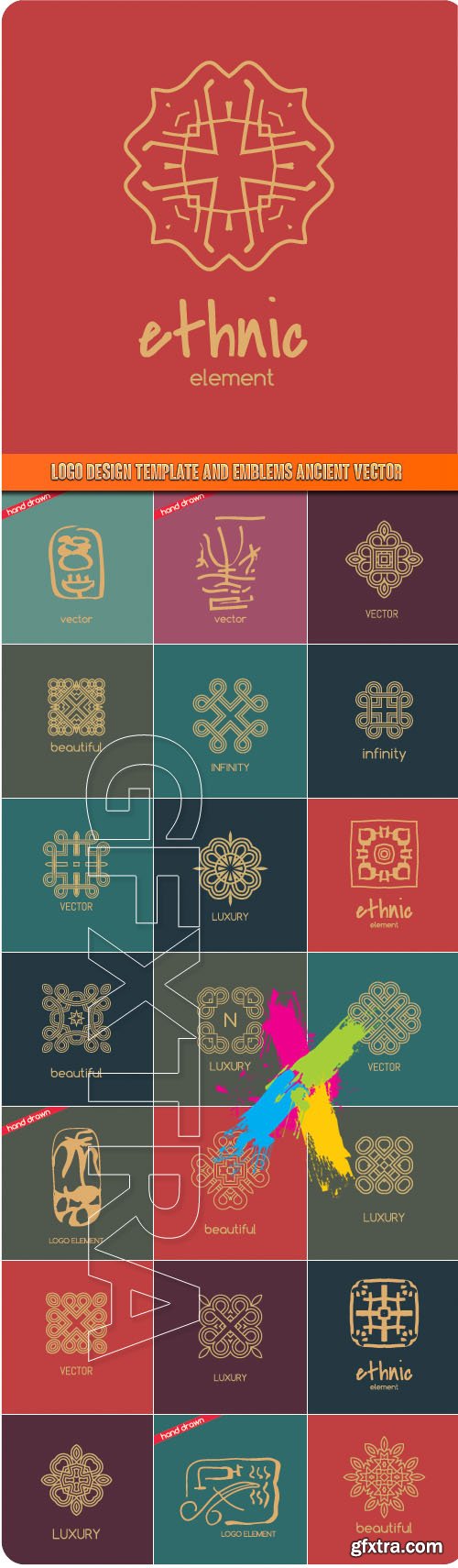 Logo design template and emblems ancient vector