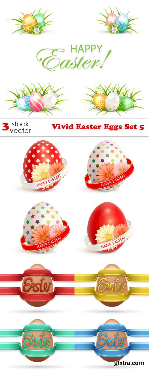 Vectors - Vivid Easter Eggs Set 5