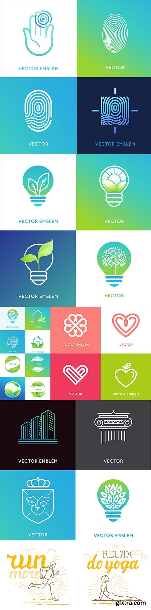 Vector Set of Logo Design Templates and Emblems