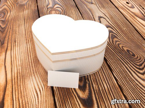 Gift box on a wooden background 13X JPEG