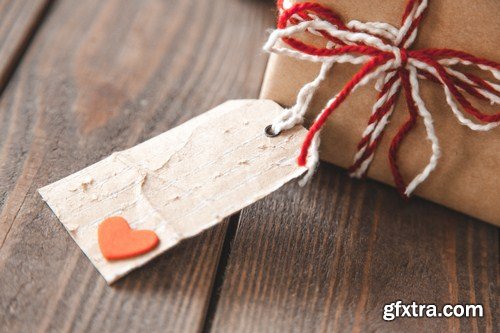 Gift box on a wooden background 13X JPEG