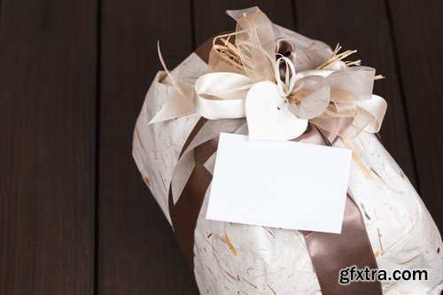 Gift box on a wooden background 13X JPEG