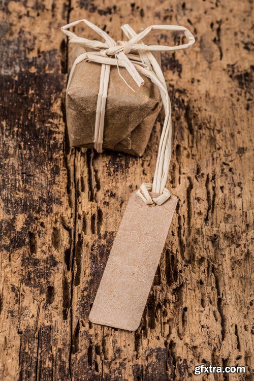 Gift box on a wooden background 13X JPEG