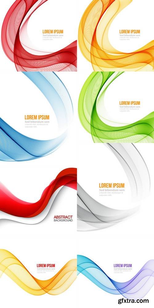 Abstract Wavy Lines - Colorful Vector Background