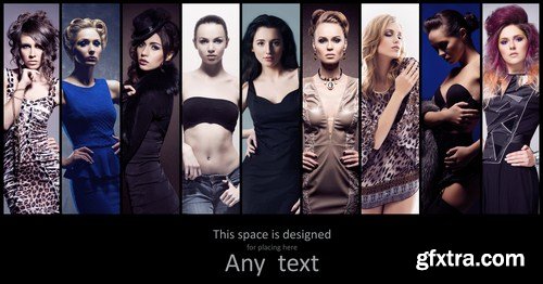 Fashionable collection of different women 8X JPEG