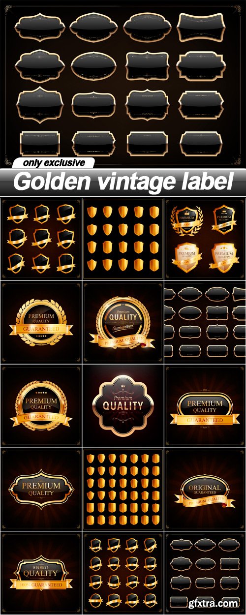 Golden vintage label - 15 EPS