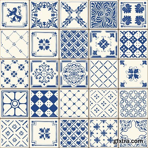 Moroccan & Portuguese  Patterns 2 - 25xEPS