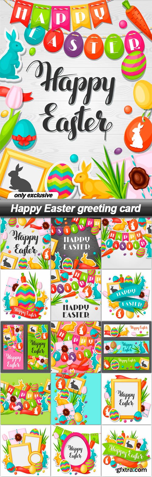 Happy Easter greeting card - 16 EPS