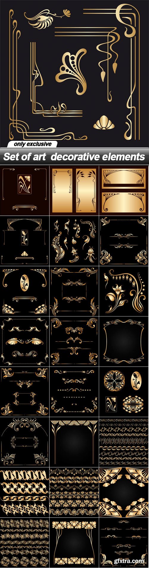 Set of art  decorative elements - 25 EPS