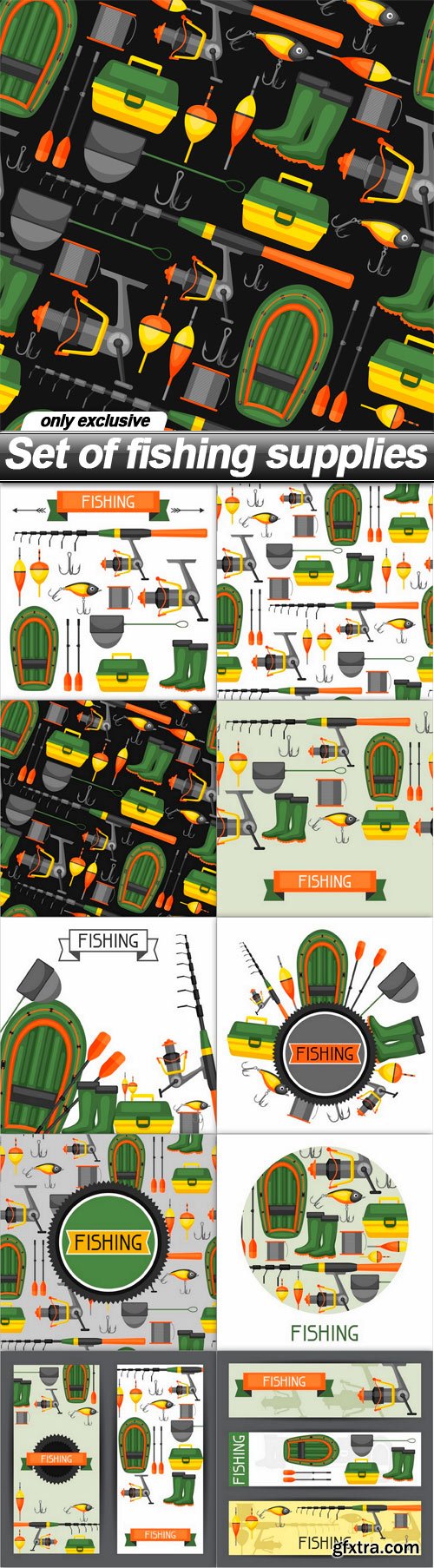 Set of fishing supplies - 10 EPS